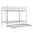 Twin Over Twin Metal Bunk Bed With Trundle, Metal Bed Frame With 2 Ladder And Guardrails-2083061000