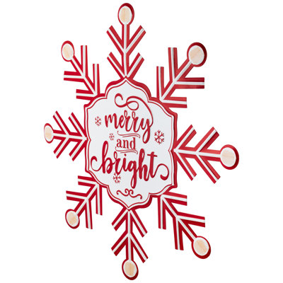 Panneau mural en métal Merry And Bright - 15,75 po
