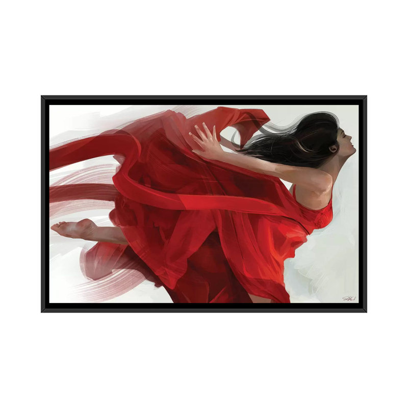 « danse », impression sur toile, H 32 po x l 48 po x P 1,5 po, Toile avec cadre noir, Pas de tapis