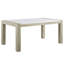 5pc Dining Set Contemporary Style White Genuine Marble Stone Rectangular Table Full Back Upholstered Chairs Beige Gray Dining Room Wooden Furniture