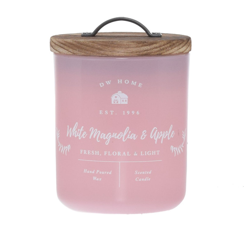 Bougie en pot blanche parfumée Magnolia et pomme, Pot 9 oz.