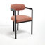 Chaises de salle à manger orange moderne avec pieds en métal noir et dossier à oreilles, de forme rectangulaire, rembourrage en mousse, profondeur de 20,81 po, processus d'assemblage simple, pieds courbés mat Mid-Century, largeur de 20,23 po, idéal pour
