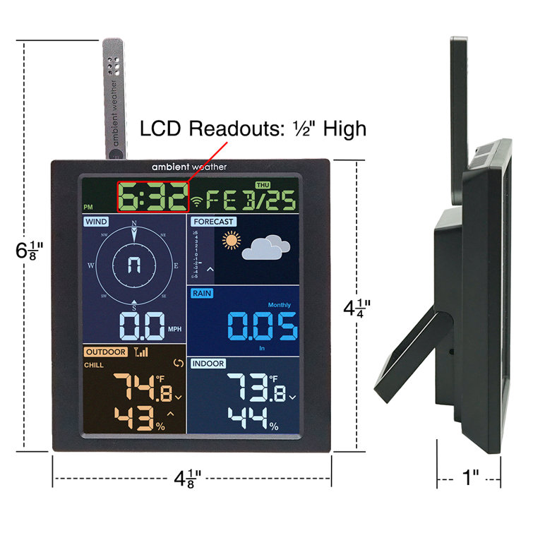 Ambient Weather 3'' Wireless Outdoor Weather Station