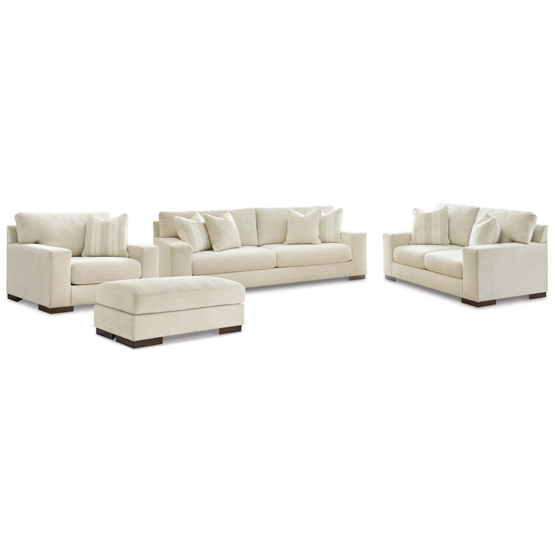 Maggie Sofa, Loveseat, Chair and Ottoman, Beige