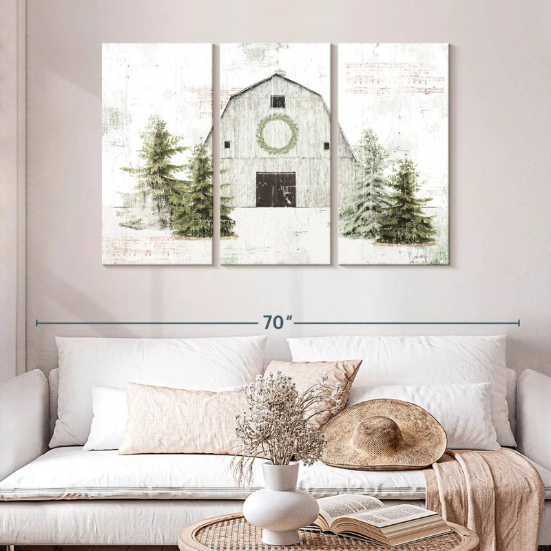 Lilie Wooded Holiday Barn, 32" H x 50" W