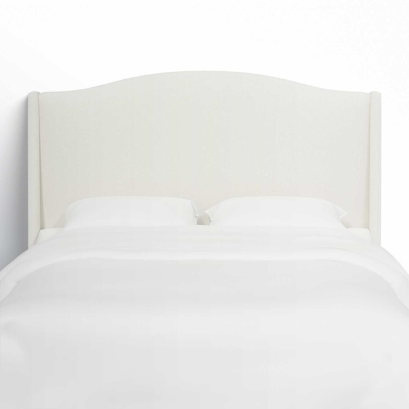 Byrd Cotton Headboard, Zuma White Textured Linen, Queen