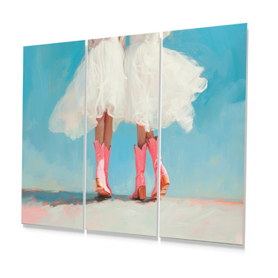 Disco Pink Cowboy Boots - Cowgirls Wall Art Living Room Set