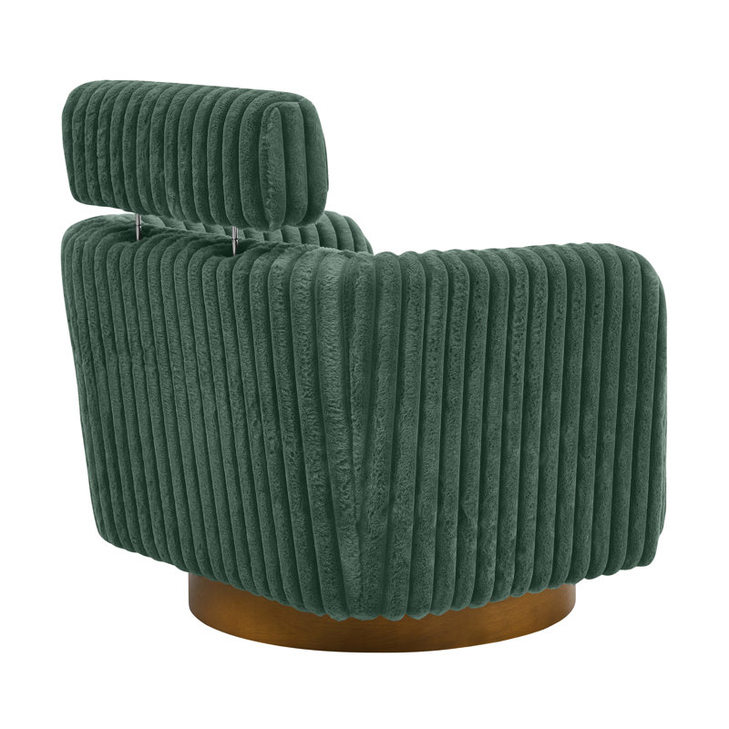 Fauteuil d'appoint pivotant en velours, Vert
