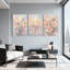 Abstrait abstrait pastel floral, ensemble de 3 impressions sur toile-1540804447