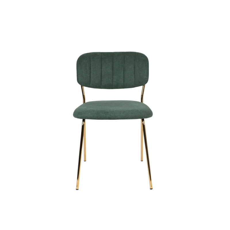 Chaise d'appoint Jolien, Vert foncé, Doré