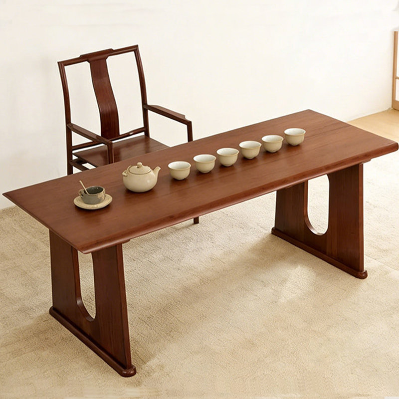 Bureau d'écriture en bois massif New Style chinois, H 29,53 po x l 62,99 po x P 31,5 po