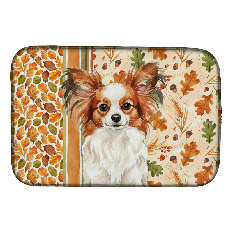 Tapis de vaisselle blanc avec héritage Papillon