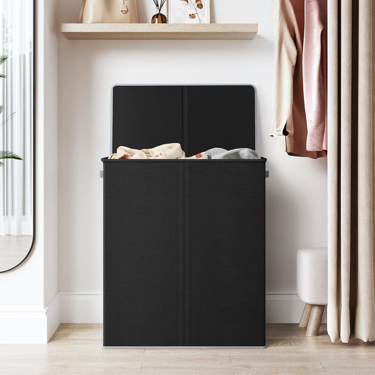 Latitude Run® Double Laundry Hamper With Lid And Removable Laundry Bags ...