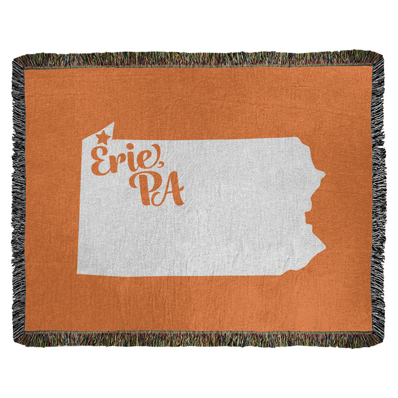Jeté en coton tissé erie pennsylvanie, l 60 po x L 80 po, Orange
