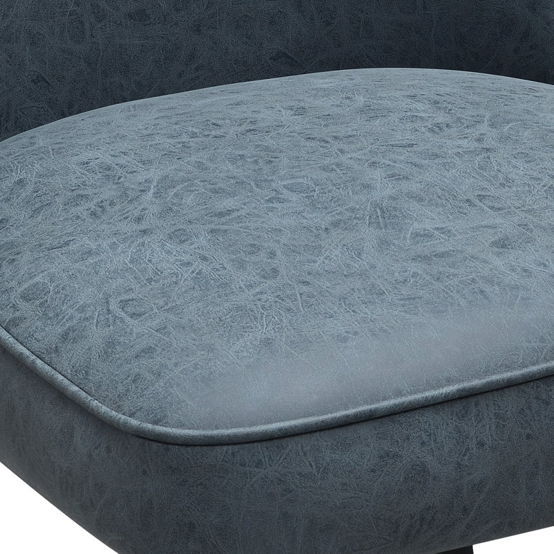 Jareal 20'' H Faux Leather Upholstered Side Chair, Navy