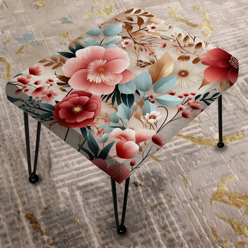Motif floral pastel bohémien Bliss - Repose-pieds rectangulaire floral