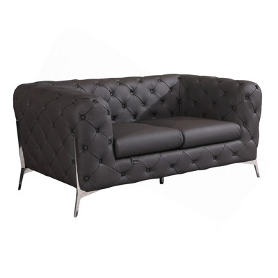 Causeuse rembourrée en cuir 100% italien Global United