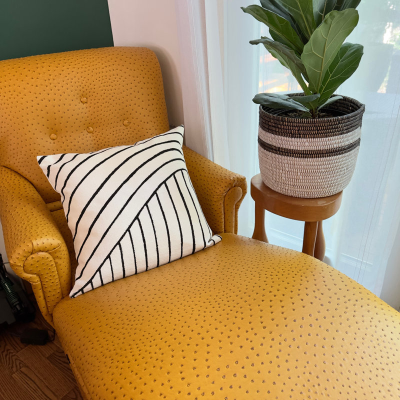 Housse de coussin géométrique en coton