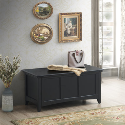 Coffre de rangement avec couvercle à charnière de style rustique noir l 39 po x P 19 po x H 18 po