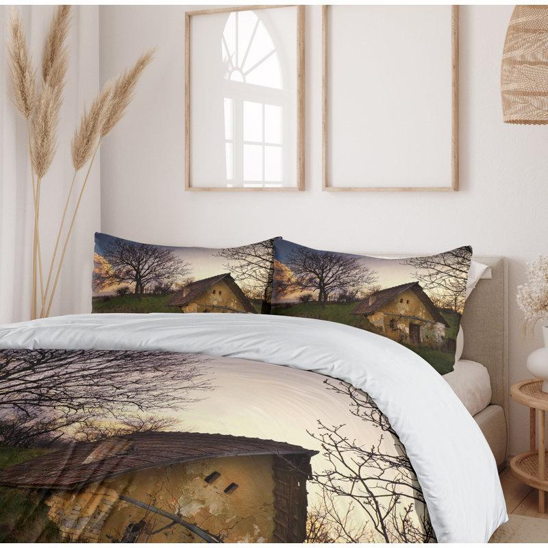 Rustic Multicolor Microfiber Queen Duvet Cover Set