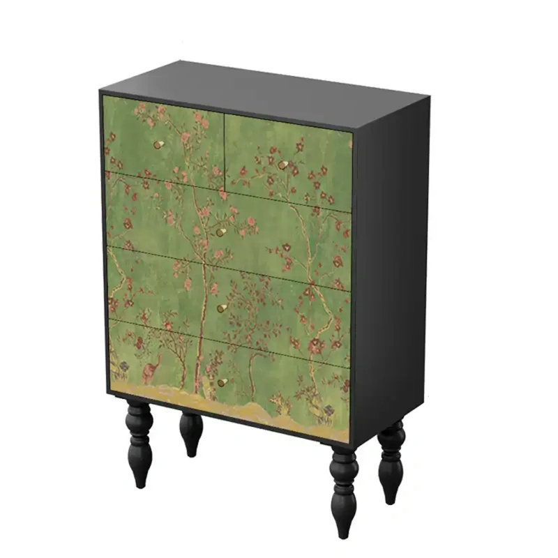 Commode d'appoint de rangement moderne à cinq tiroirs