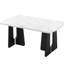 Table rectangulaire en faux marbre de 63 po avec trois pieds, noir ou blanc, pour les petits espaces