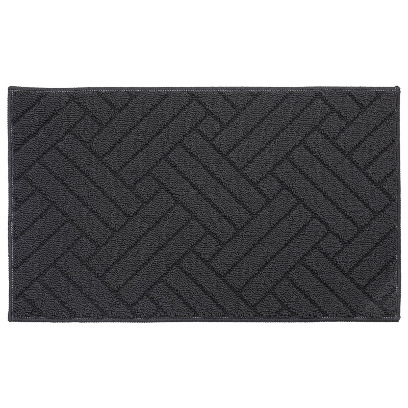 Non-Slip Geometric Indoor Doormat, 50.8cm W x 81.3cm L, Dark Grey