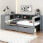 Lit plateforme simple en bois avec tablettes de rangement, tiroirs, station de charge et tête de lit tapissier pour chambre à coucher moderne-2120277301
