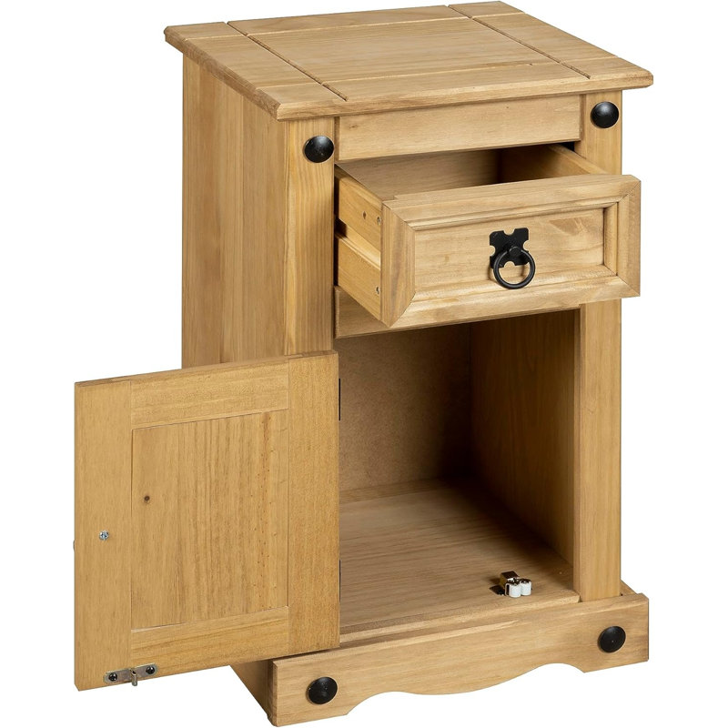 35 cm W Solid Wood Bedside Table