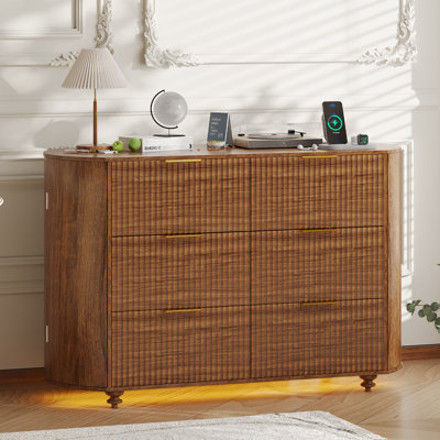 47.2''W 6 - Drawer Fluted Dresser