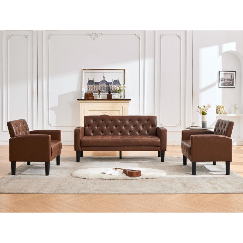 3 - Piece Living Room Set, Brown