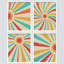 «Mid-Century Modern Retro Sunshine Landscape», ensemble de 4 impressions murales géométriques abstraites encadrées sur papier, impression de 4 pièces-93012451-93012453