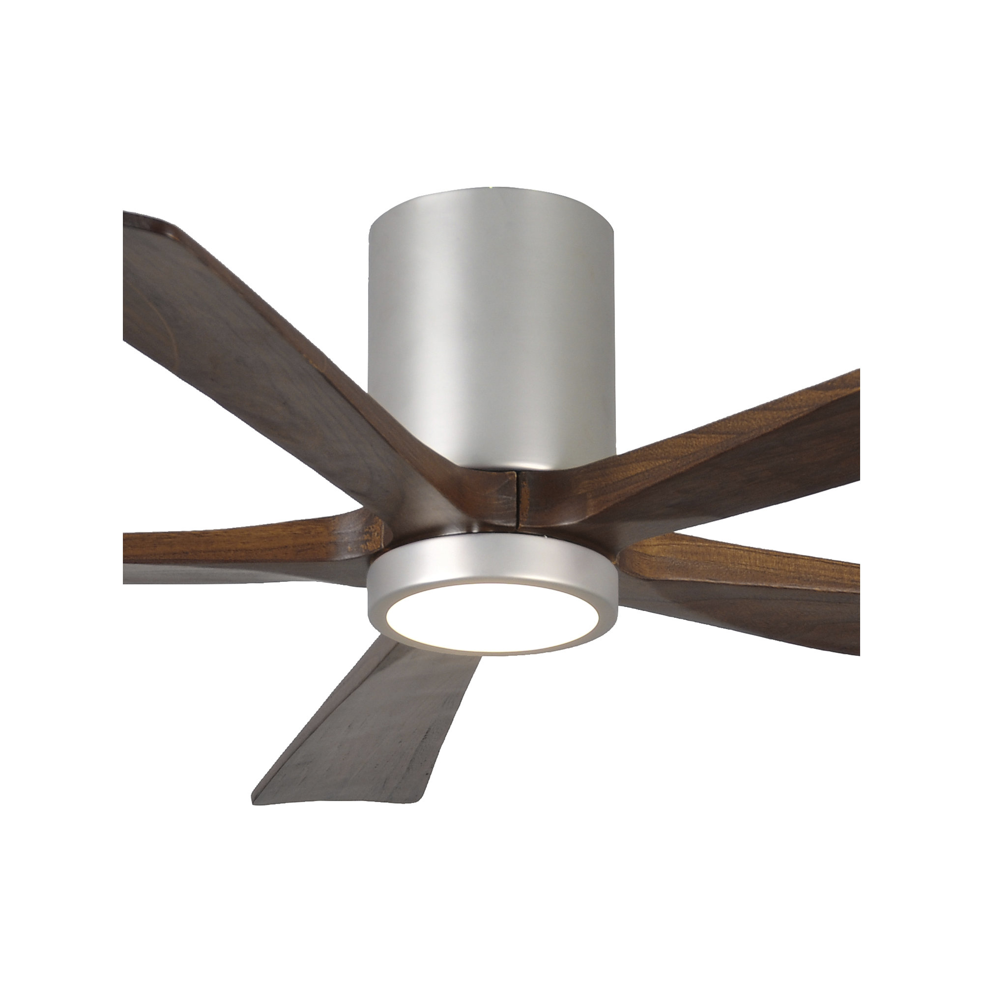 Irene 5 - Blade LED Ceiling Fan with Light Kit Included, 52", Brushed Nickel, Walnut Tone