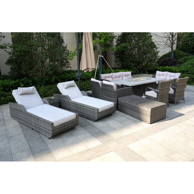 Alseepa 11 - Person Patio Conversation Set with Cushions