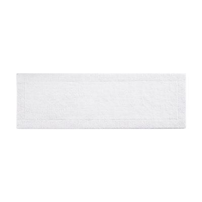 3000 Gsm Cotton Bath Rug, White, 24X72", Reversible, Soft & Plushy, Machine Washable 100% Feel, Easy To Clean, Non-Slip Mat Recommended