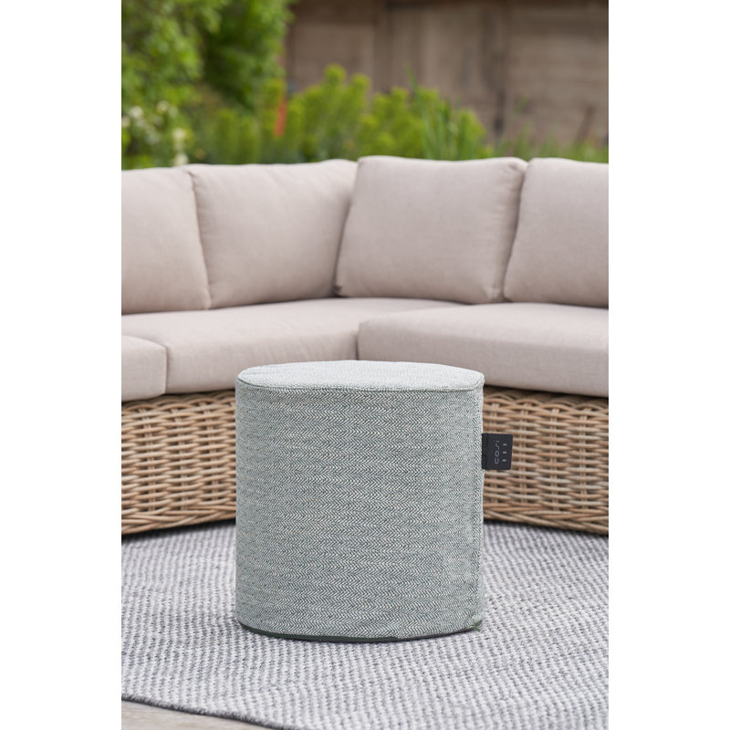 Cosipouf 45cm Wide Round Chevron Pouf Ottoman, Green