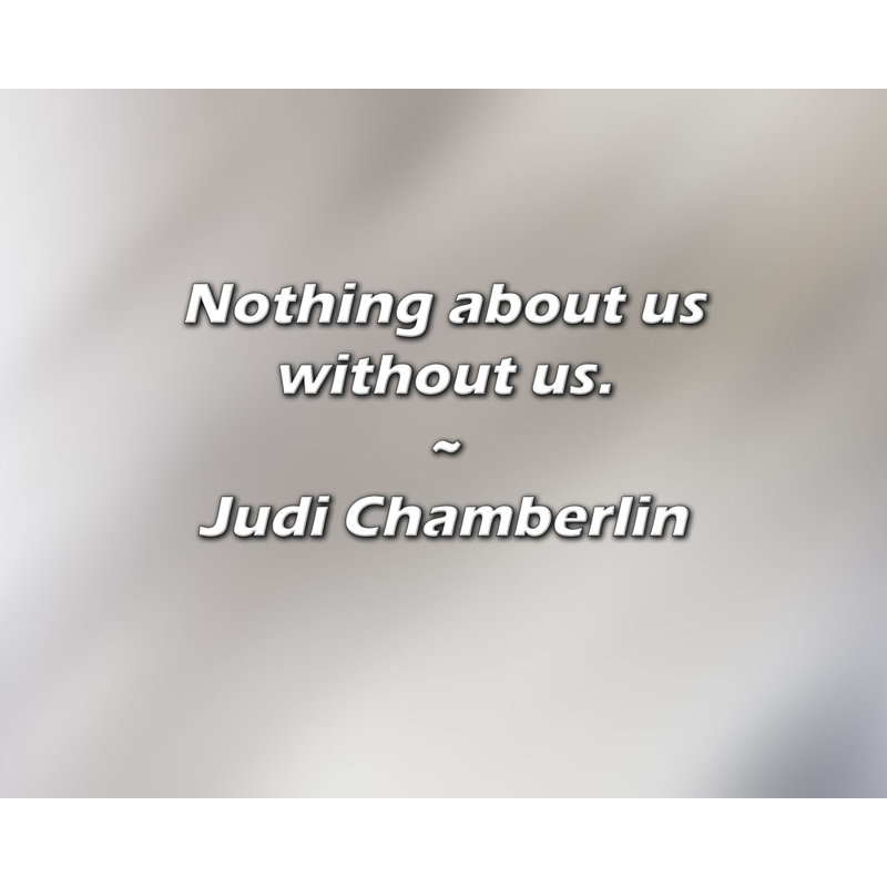 Citation de Judi Chamberlin: Rien sur nous sans nous., H 20 po x l 24 po