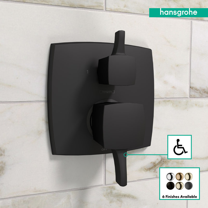 Garniture de robinet de douche à pression Ecatic Classic, Noir mat