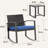 Modern 3-Piece Outdoor Rocking Chair Set with Cushions, All-Weather PE Rattan Wicker Patio Conversation Set with Glass Top Coffee Table-436435994