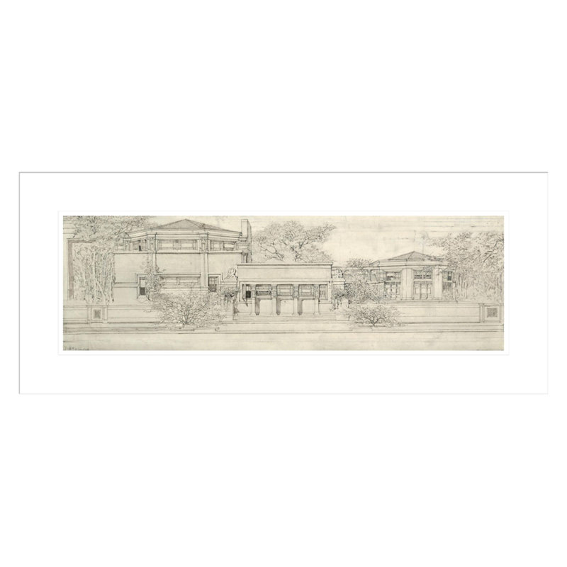 «Oak Park Studio of Frank Lloyd Wright» par Frank Lloyd Wright - reproduction d'art encadrée, H 13,51 po x l 29,5 po