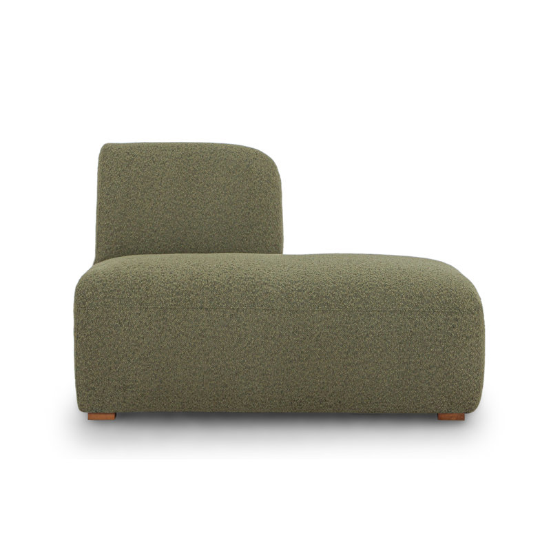 Jainie Upholstered Chaise Lounge, Right Hand Facing, Army Performance Boucle