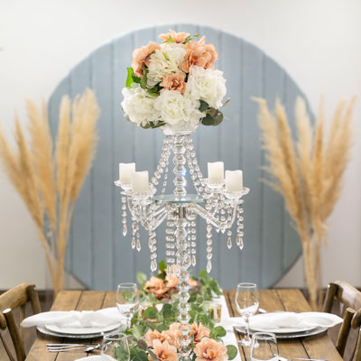 30.5'' H Crystal Floor Candelabra