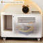 Enceinte de litière pour chat blanc, meubles cachés pour grands chats, table de bout latérale, mouvement silencieux, système de ventilation avec convection d'air, table en bois moderne avec tapis intégré et salon de rangement,-2094973221