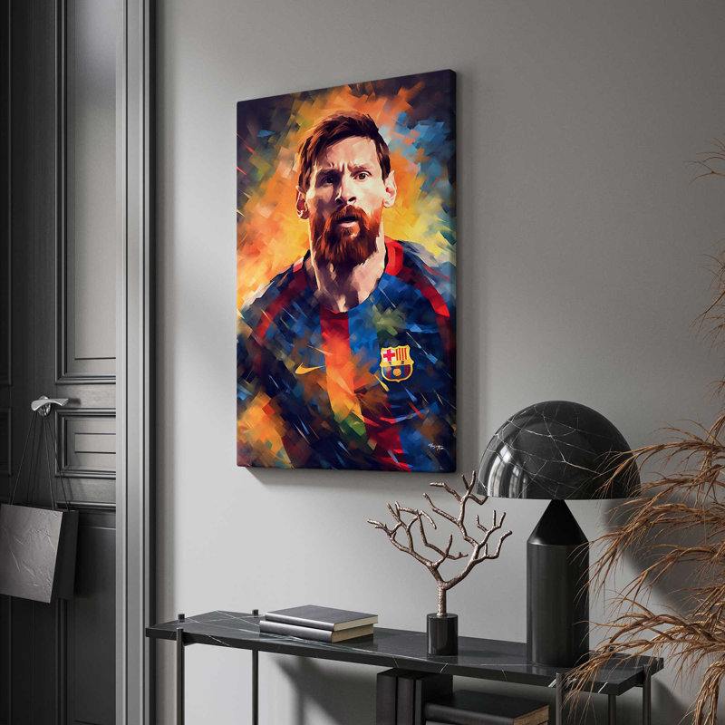 " Lionel Messi, A Ballon D'Or Legend, FC Barcelona " by V2 Design Co. Painting Print, 30" H x 18" W x 1" D
