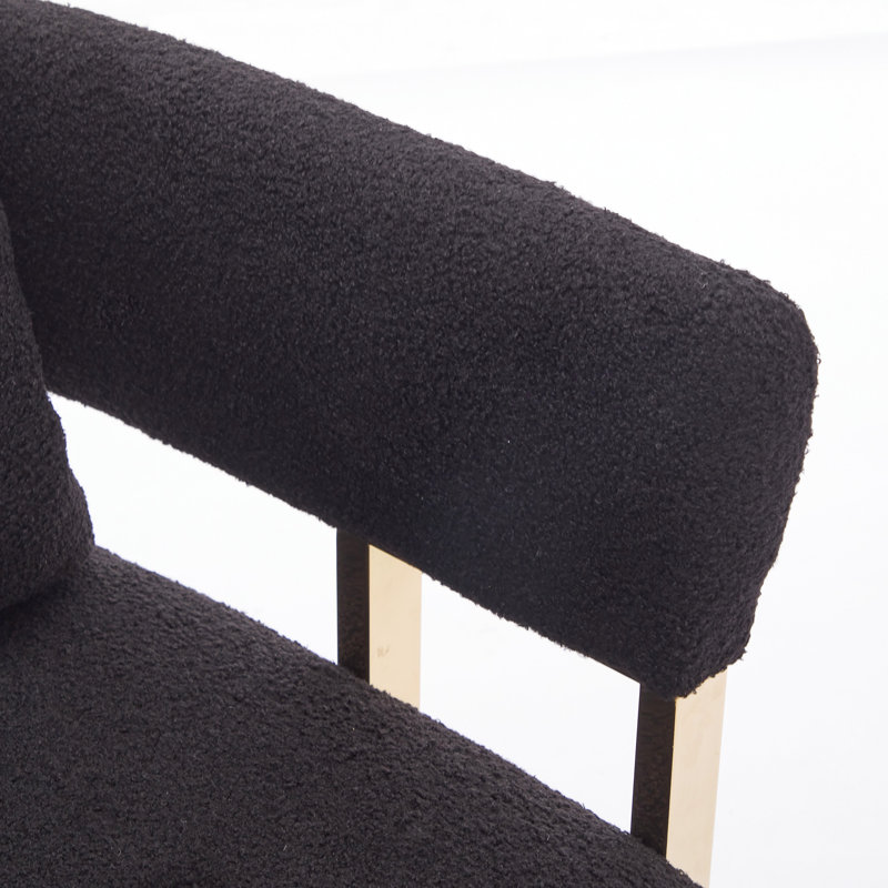 Élégante chaise à pieds dorés avec molleton noir - pour le salon, le vestiaire, le bureau et la salle de réception