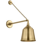 Thomas O'Brien, "Academy 17.5" Anchored Mack Barn Light in Hand-Rubbed Antique Brass with 8" Rockhouse Shade