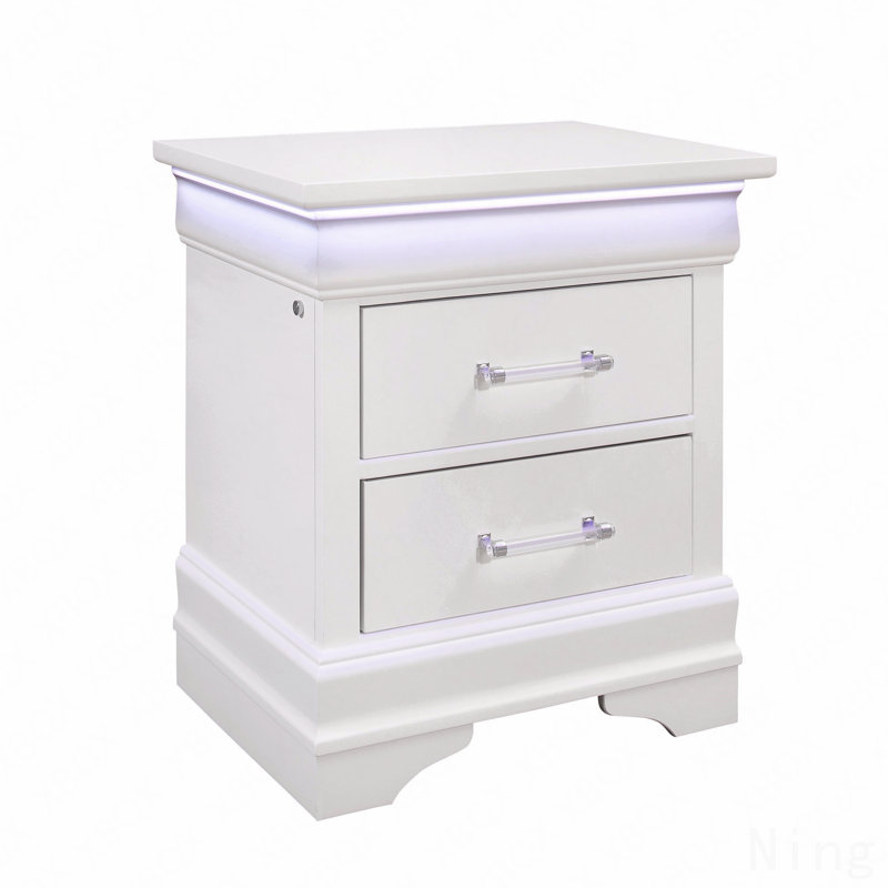 Table de chevet avec DEL, Blanc