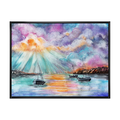 Sunseat Boats Sea - reproduction sur toile