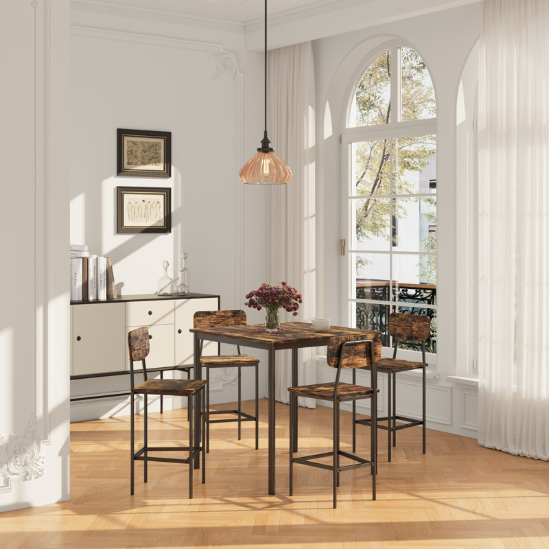Niabi 5-Piece Dining Set , Kitchen Table Set, Brown