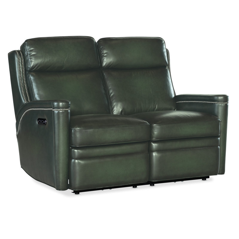 MS Leather Loveseat, Green